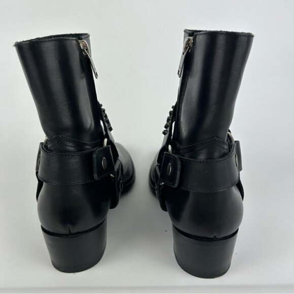 Saint Laurent Studded Black Leather Wyatt Boot Size 6 US - Picture 12 of 13